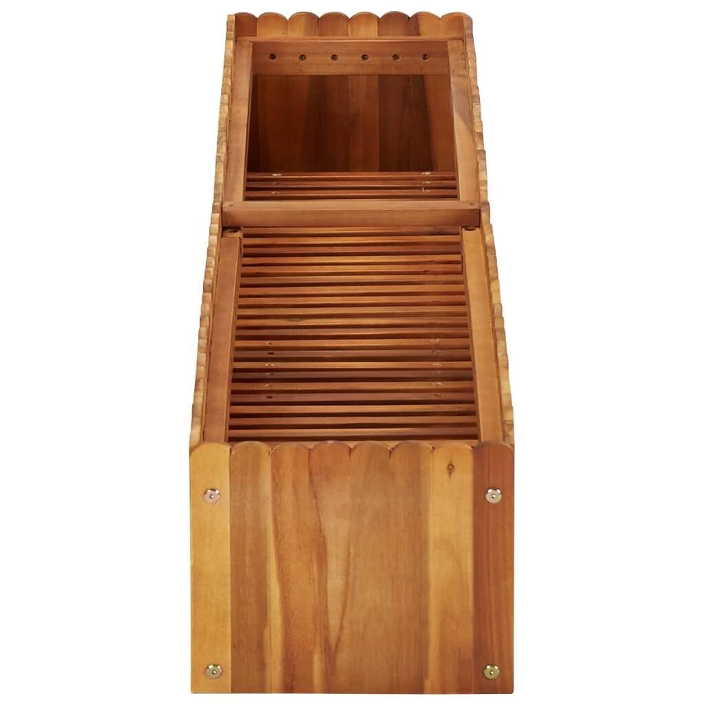 Pflanzkübel 150 x 30 x 25 cm Massivholz Akazie