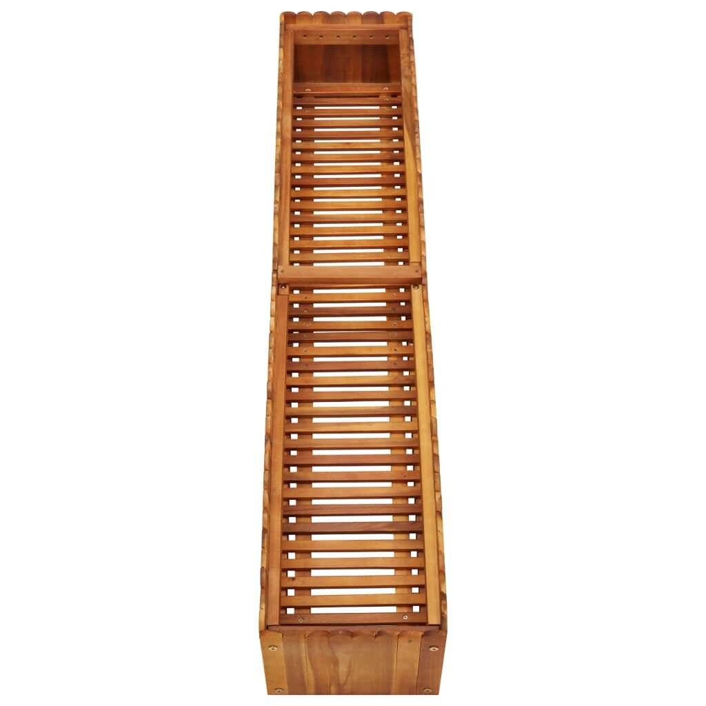 Pflanzkübel 150 x 30 x 25 cm Massivholz Akazie