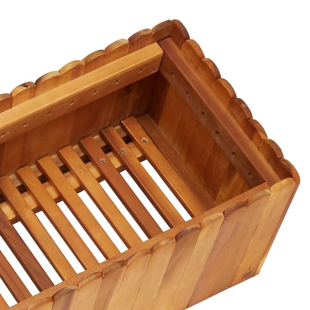 Pflanzkübel 150 x 30 x 25 cm Massivholz Akazie