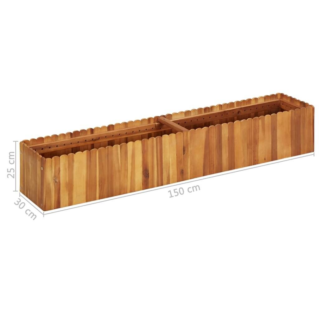 Pflanzkübel 150 x 30 x 25 cm Massivholz Akazie