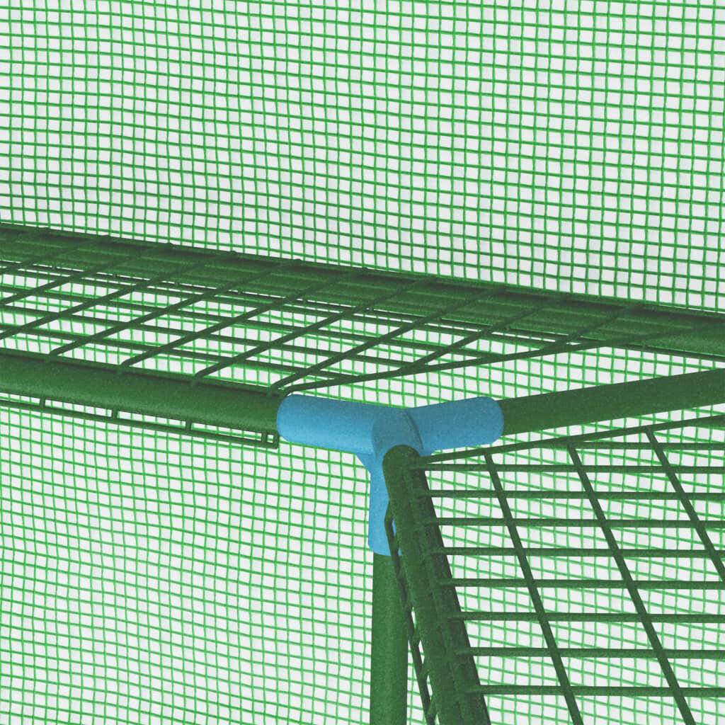 Gewächshaus mit Regalen Stahl 227 x 223 cm