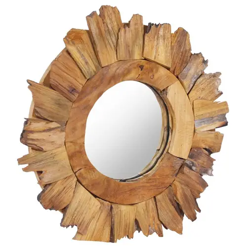 Wandspiegel 40 cm Teak Rund Wandspiegel 40 cm Teak Rund