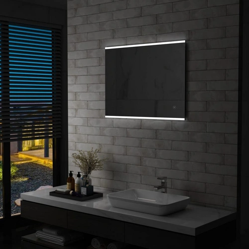 Badezimmer-Wandspiegel mit LED und Touch-Sensor 80 x 60 cm Badezimmer-Wandspiegel mit LED und Touch-Sensor 80 x 60 cm