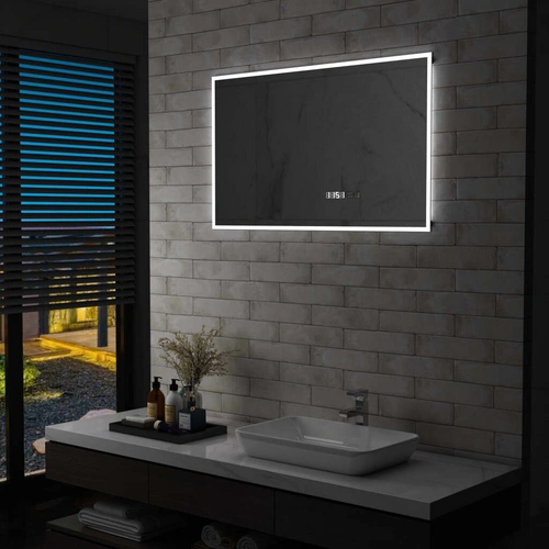 LED-Badspiegel mit Touch-Sensor und Zeitanzeige 100×60 cm LED-Badspiegel mit Touch-Sensor und Zeitanzeige 100×60 cm