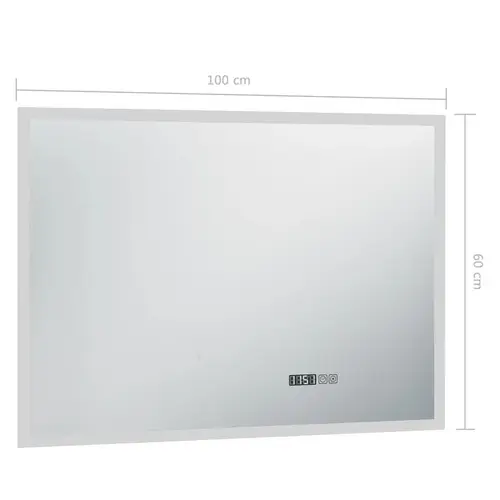 LED-Badspiegel mit Touch-Sensor und Zeitanzeige 100×60 cm LED-Badspiegel mit Touch-Sensor und Zeitanzeige 100×60 cm