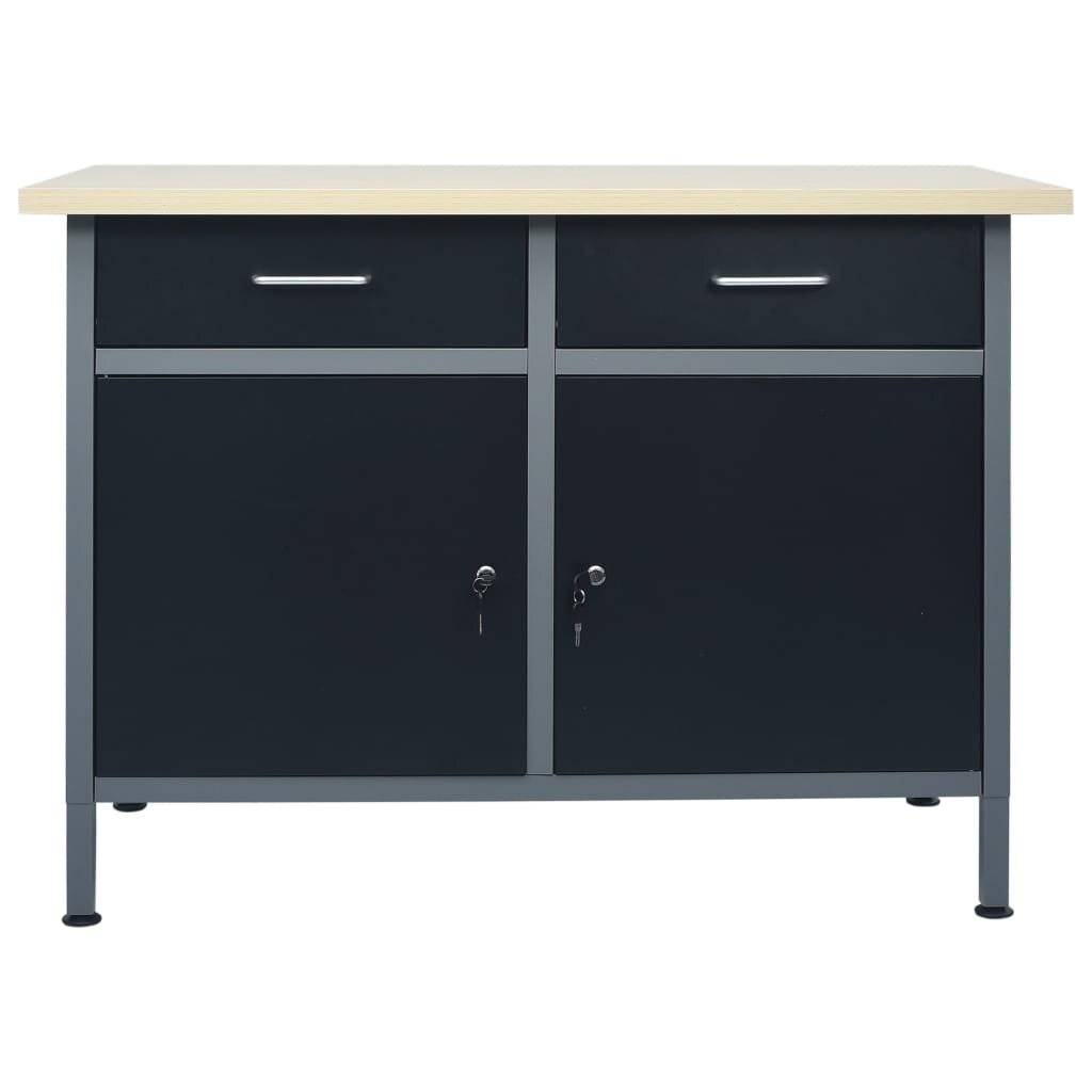 Werkbank Schwarz 120×60×85 cm Stahl