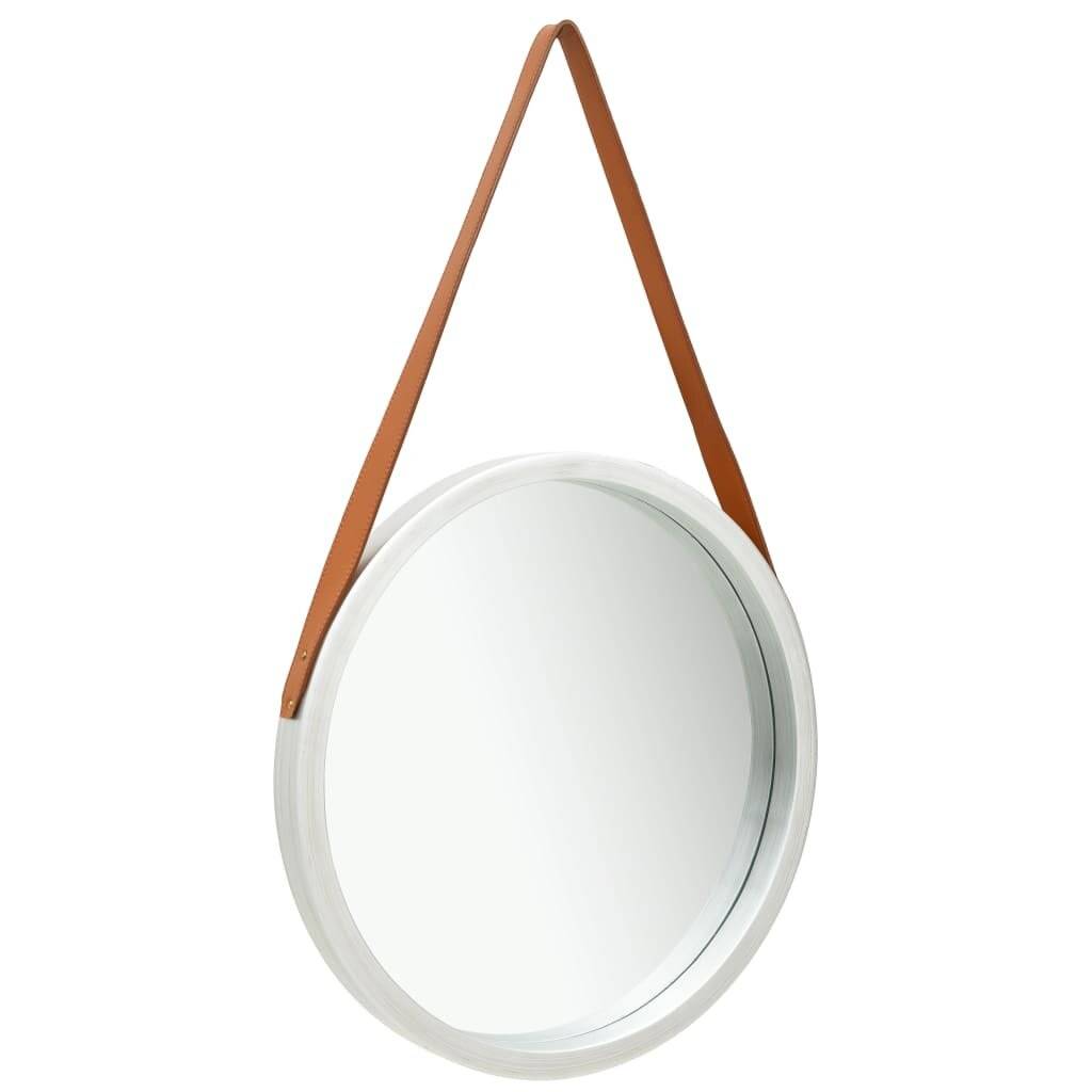 Wandspiegel mit Riemen 50 cm Silbern