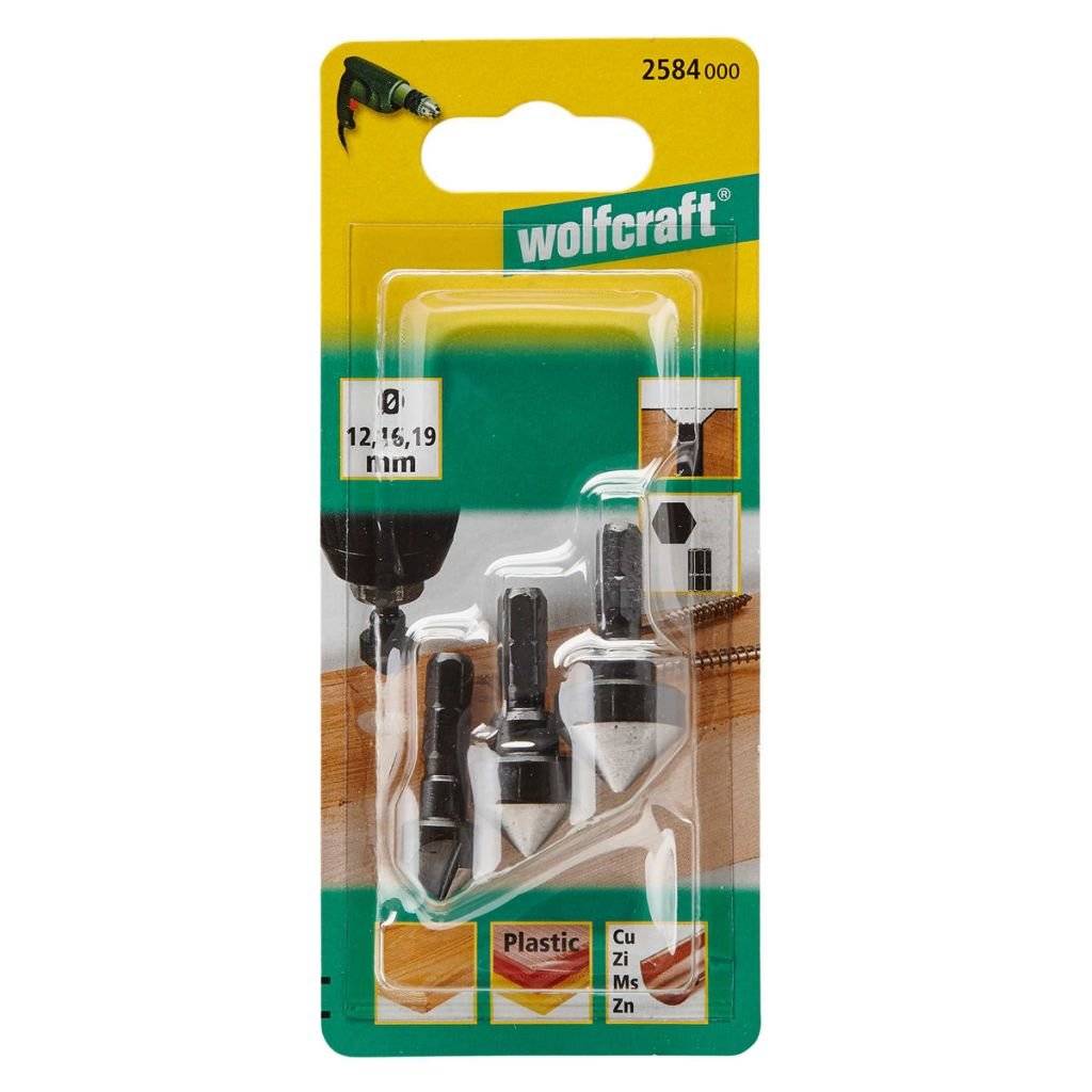 2584000 Kegelsenker-Set 3teilig 12 mm 16 19 Werkzeugstahl 1/4