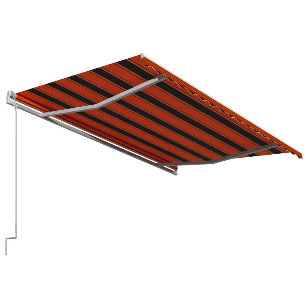 Automatisch Einziehbare Markise 400×300 cm Orange und Braun