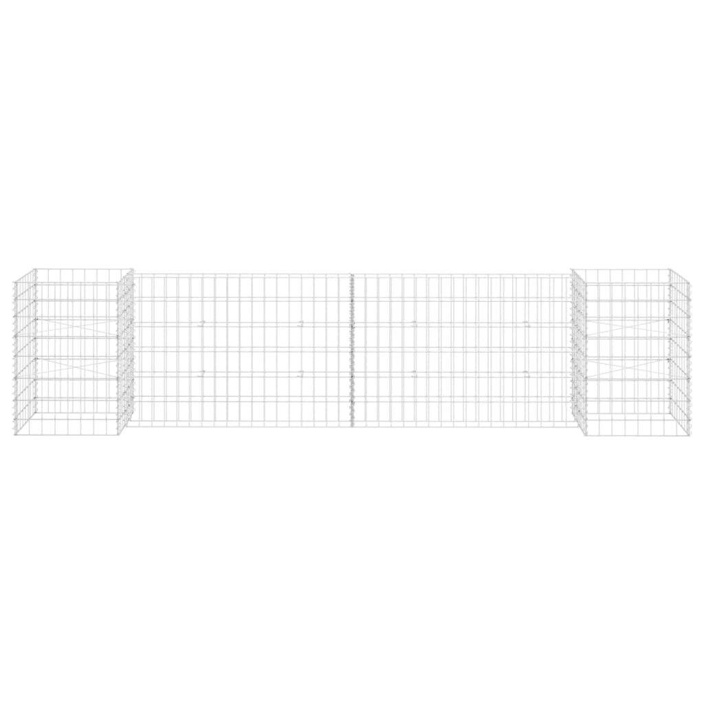 H-förmiger Gabionen-Pflanzkorb Stahldraht 260x40x60 cm