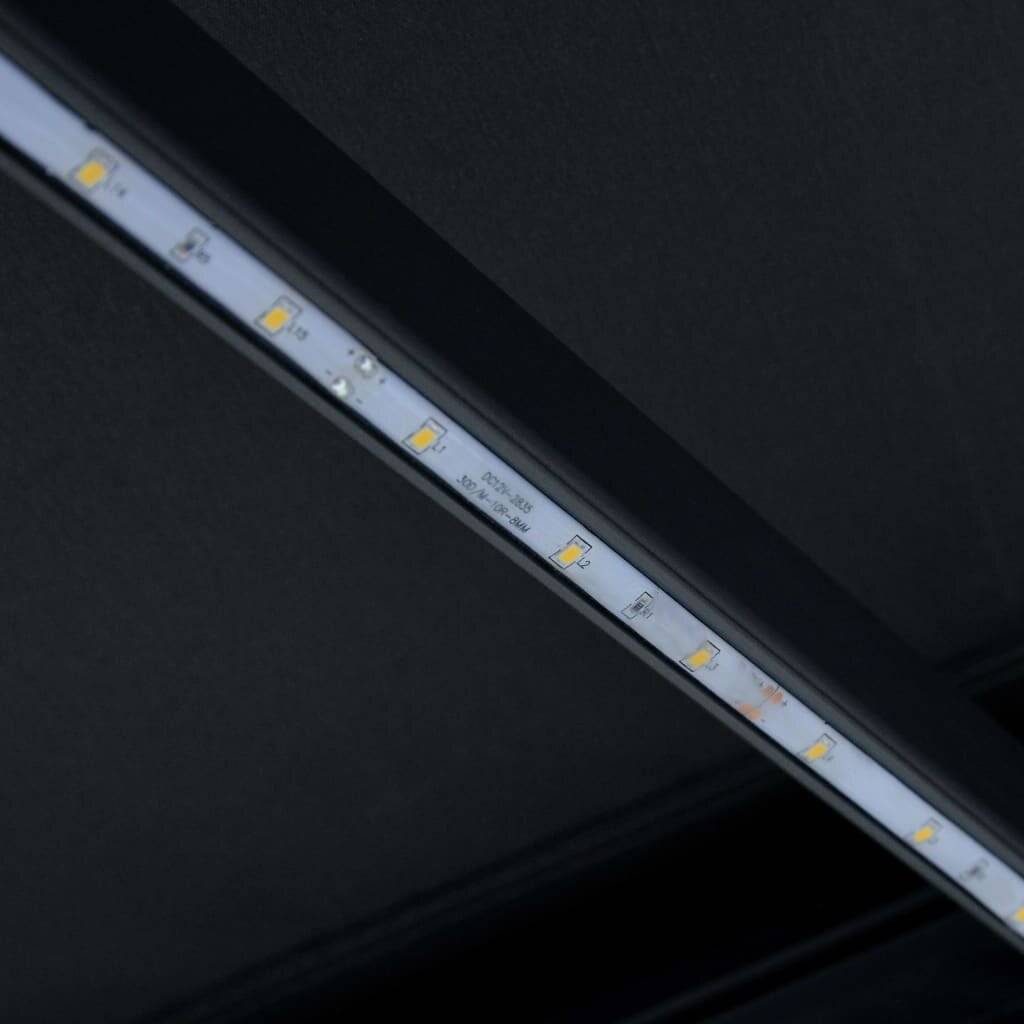 Einziehbare Markise mit LED Handbetrieben 450x300 cm Anthrazit
