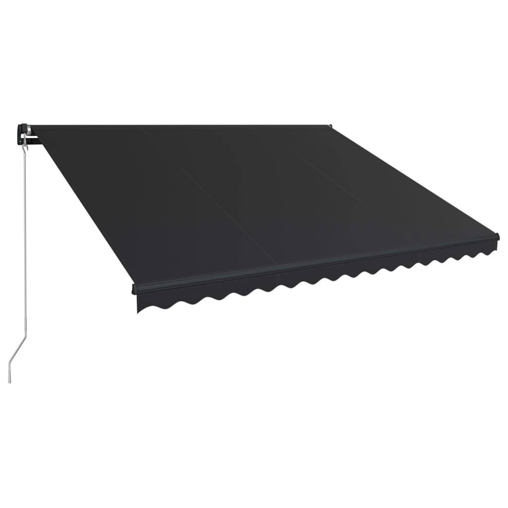 Einziehbare Markise mit LED Handbetrieben 450x300 cm Anthrazit
