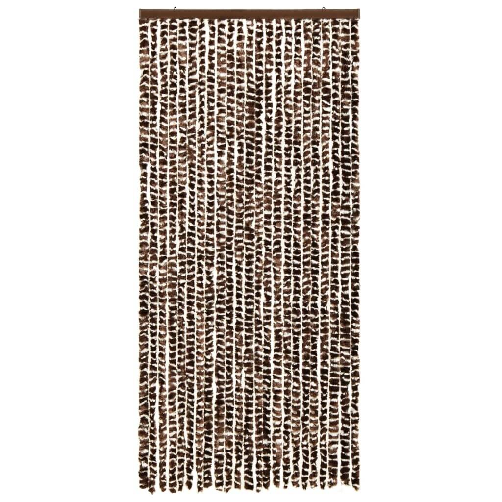 Insektenschutz-Vorhang Braun und Weiß 90x220 cm Chenille