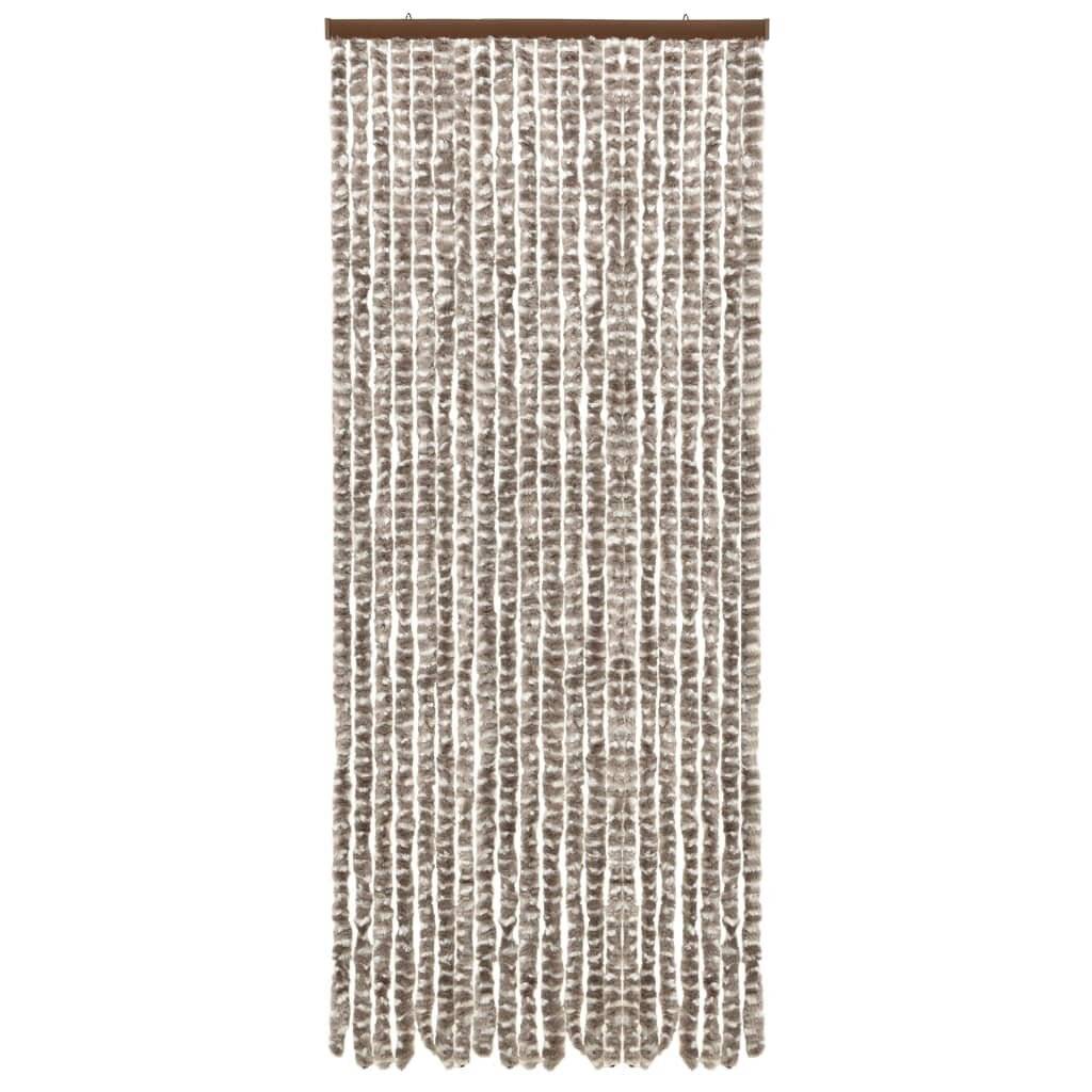 Insektenschutz-Vorhang Taupe und Weiß 56x185 cm Chenille