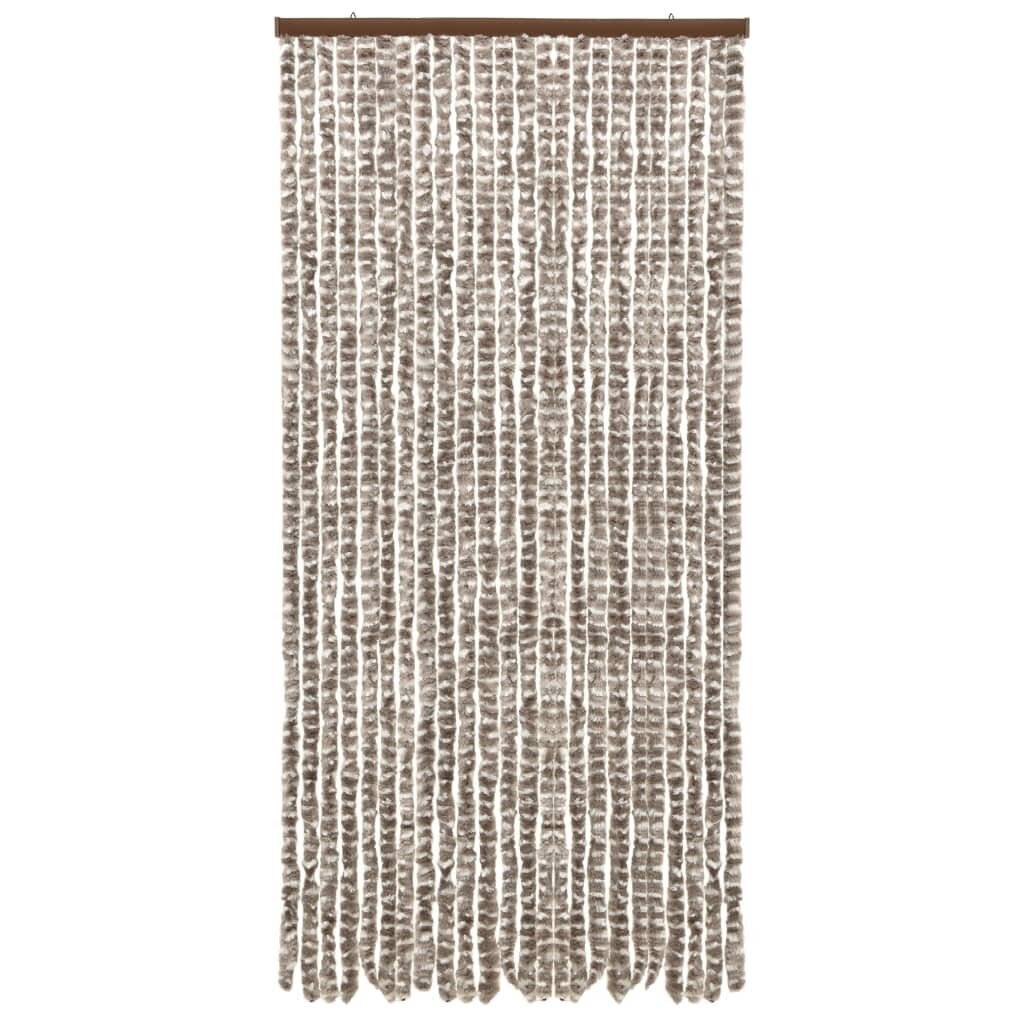 Insektenschutz-Vorhang Taupe und Weiß 100x220 cm Chenille