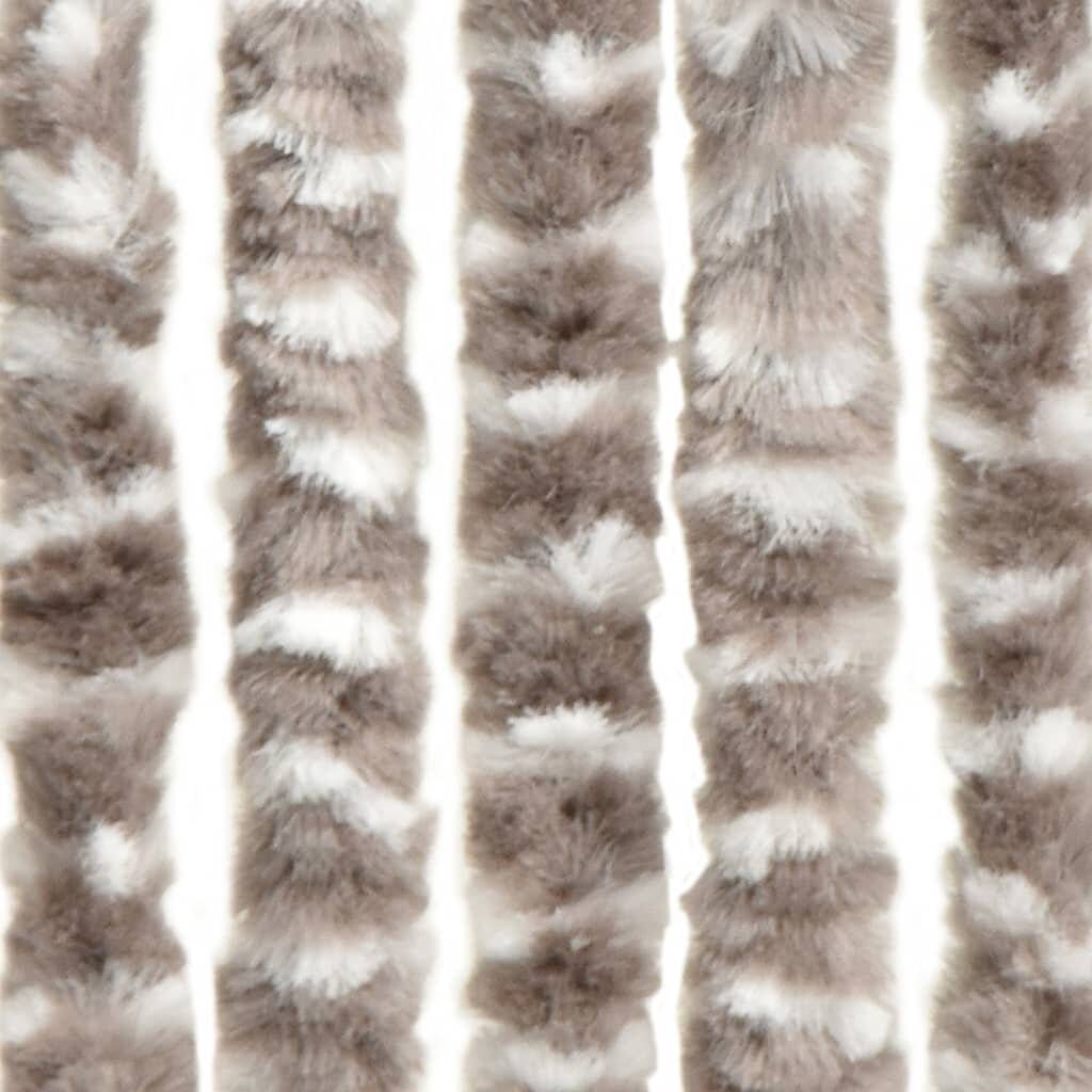 Insektenschutz-Vorhang Taupe und Weiß 100x220 cm Chenille