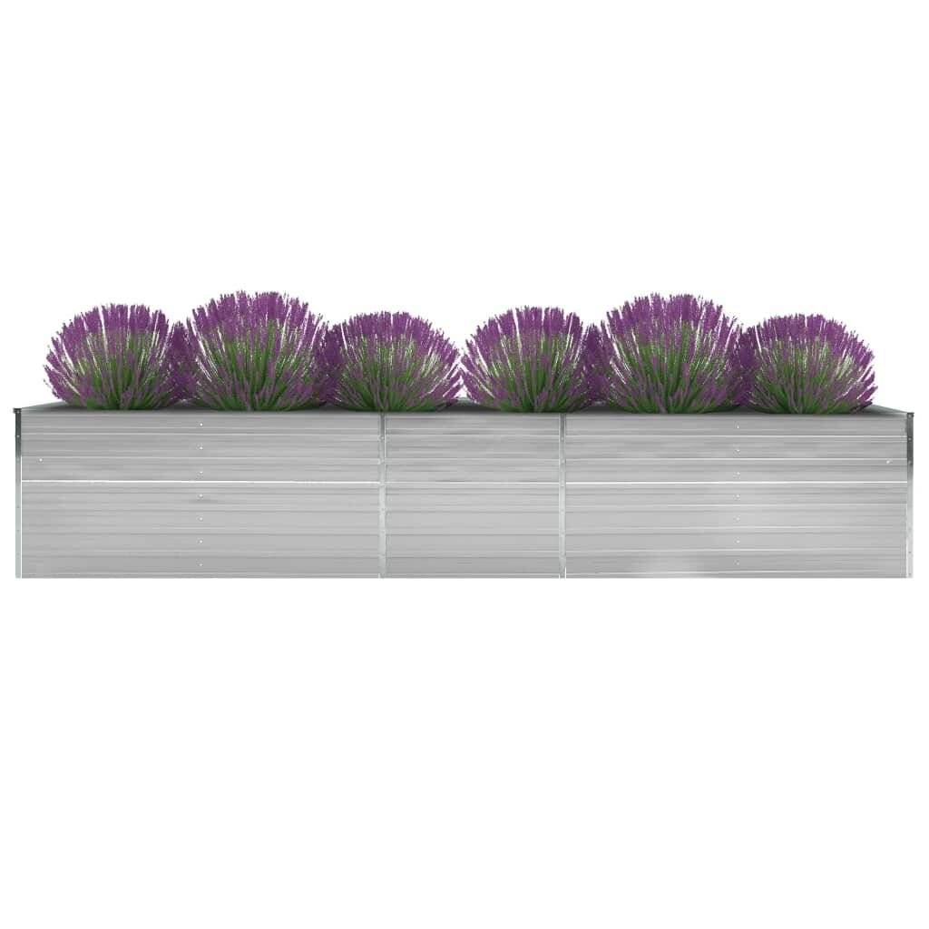 Garten-Hochbeet Verzinkter Stahl 400x80x45 cm Grau