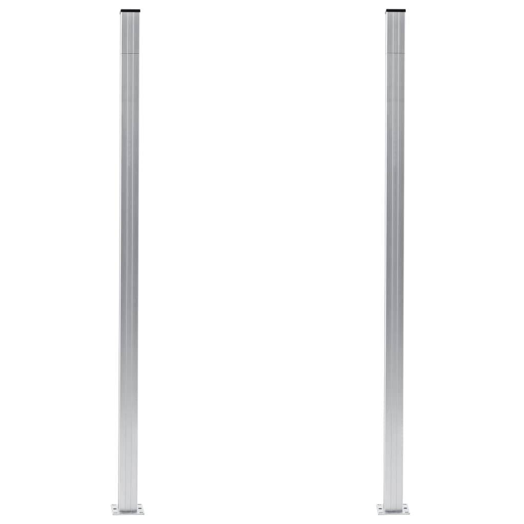 Zaunpfosten 2 Stk. Aluminium 185 cm