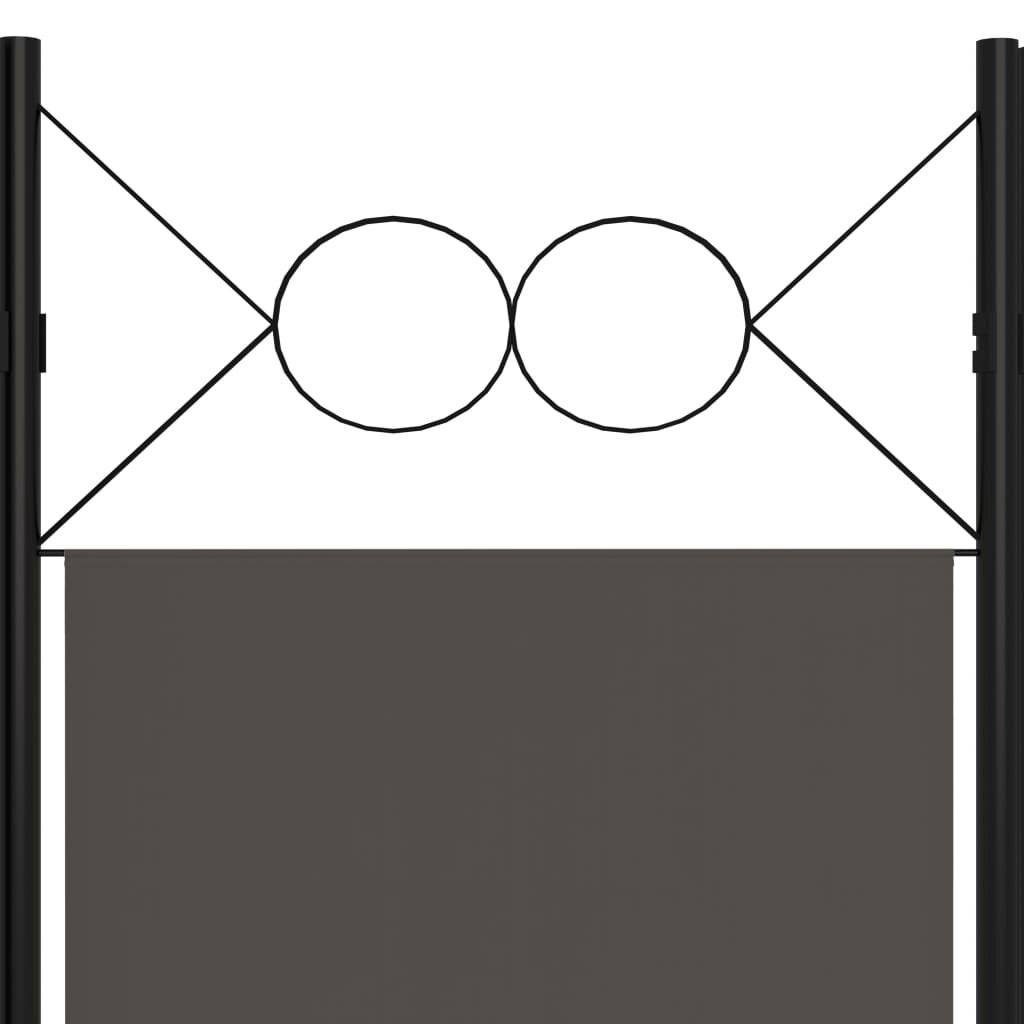 5-tlg. Raumteiler Anthrazit 200 x 180 cm