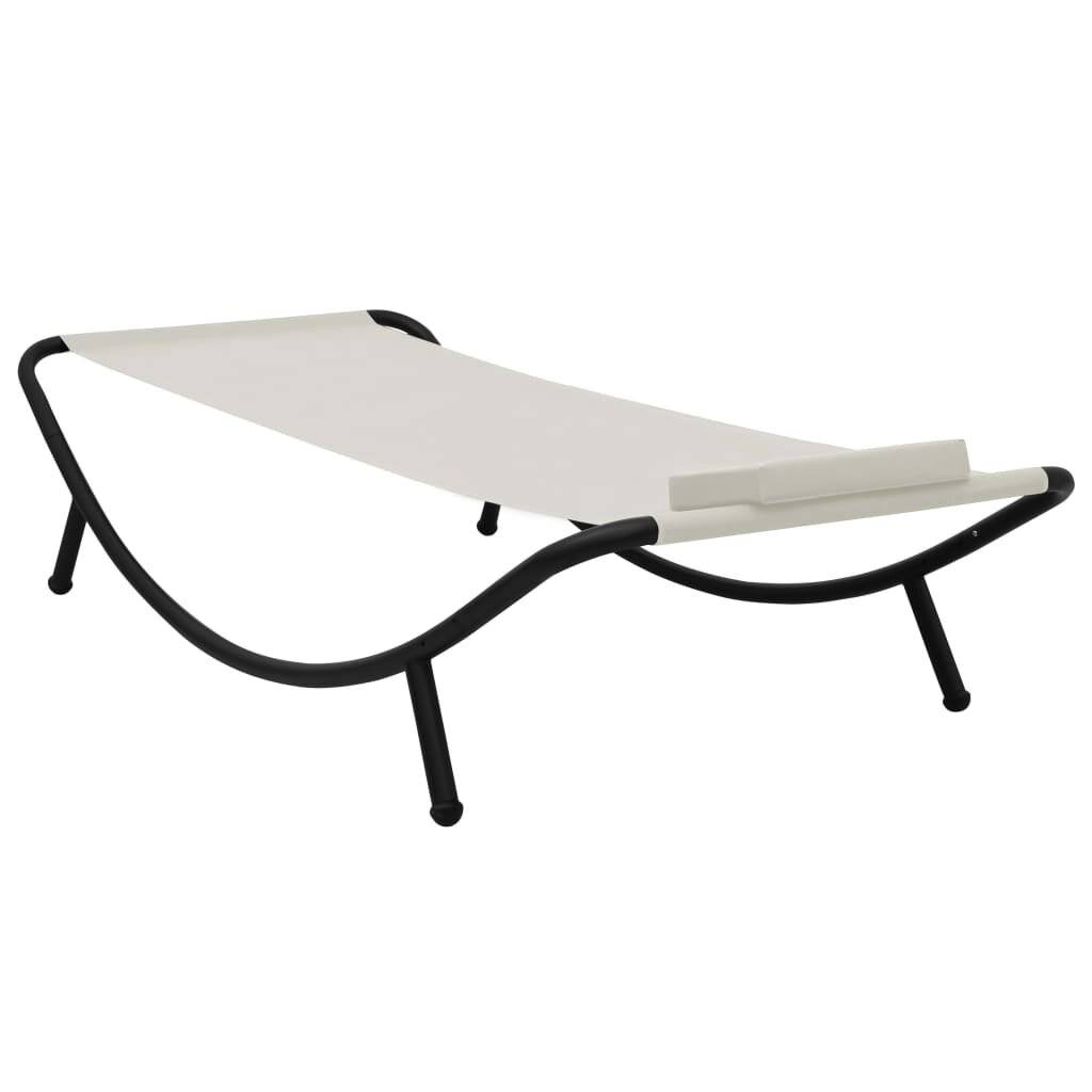 Gartenbett Creme 200 x 90 cm Stahl