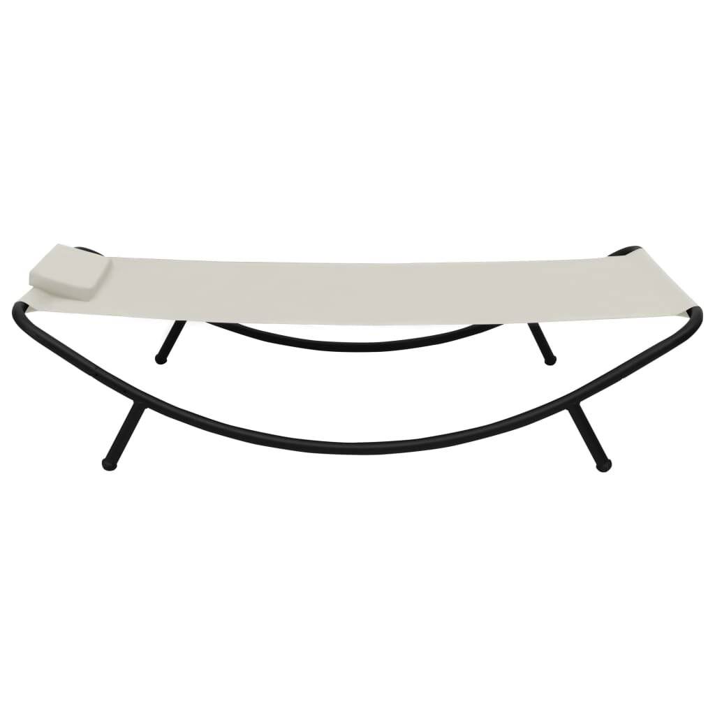 Gartenbett Creme 200 x 90 cm Stahl