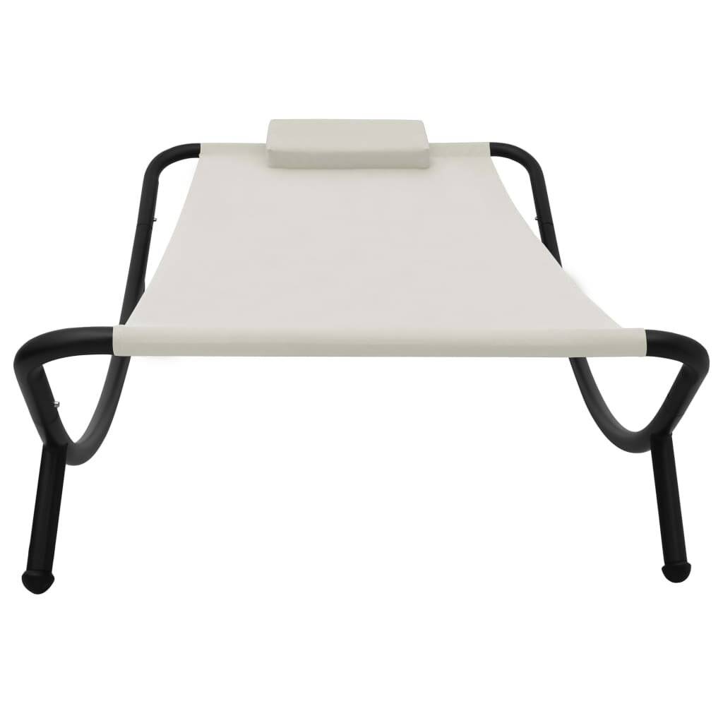 Gartenbett Creme 200 x 90 cm Stahl