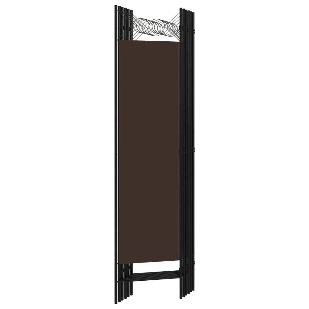 6-tlg. Raumteiler Braun 240 x 180 cm