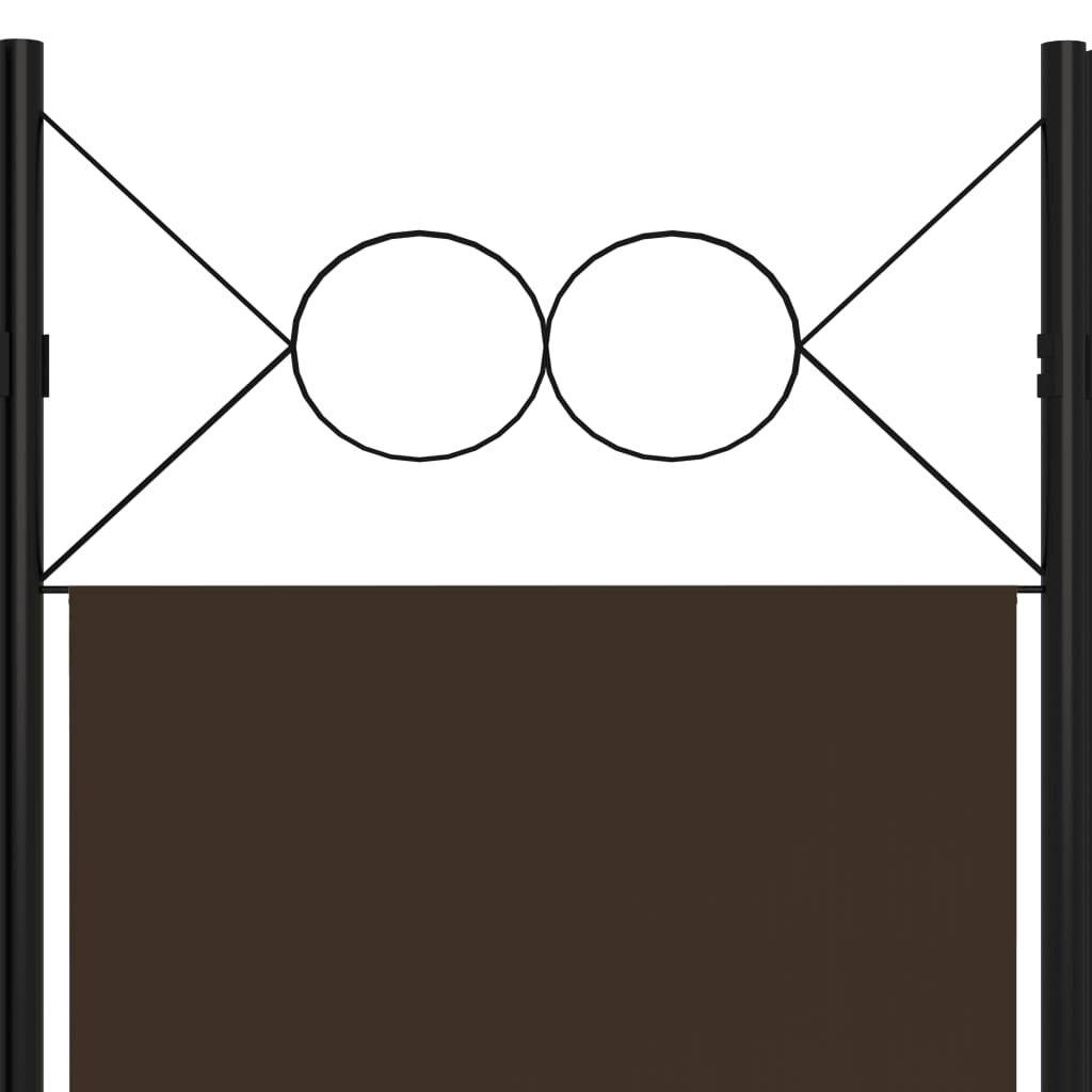 6-tlg. Raumteiler Braun 240 x 180 cm
