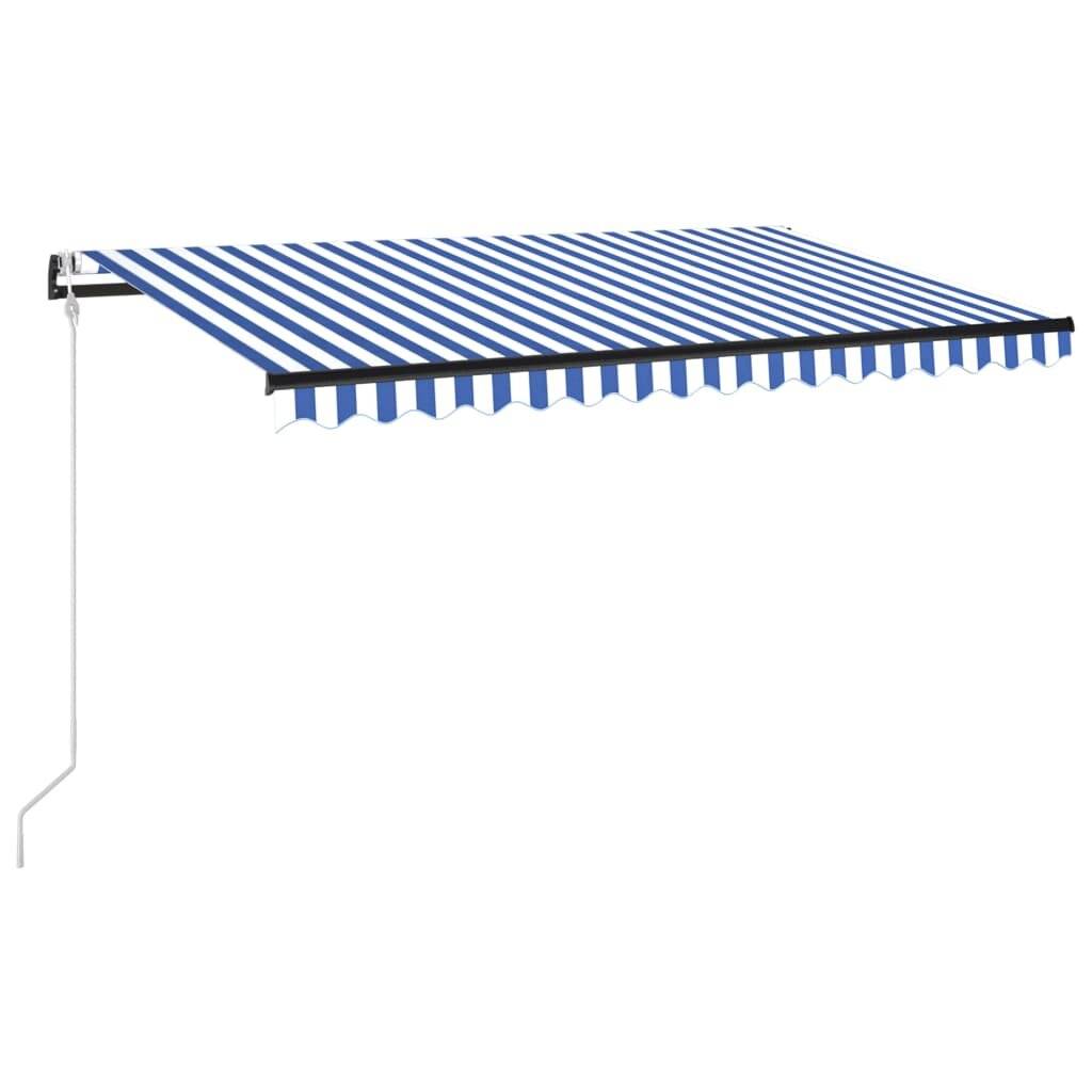Gelenkarmmarkise Automatisch 400x350 cm Blau und Weiß