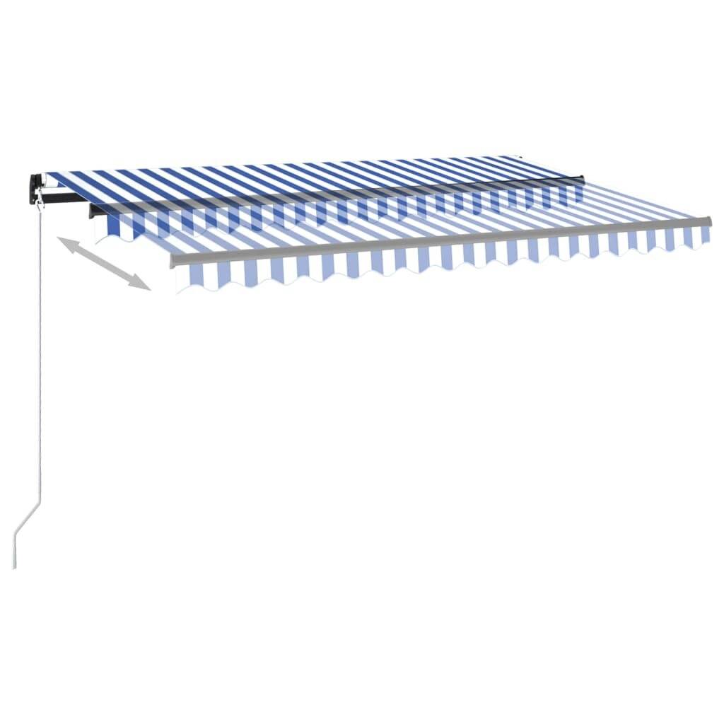 Gelenkarmmarkise Automatisch 400x350 cm Blau und Weiß