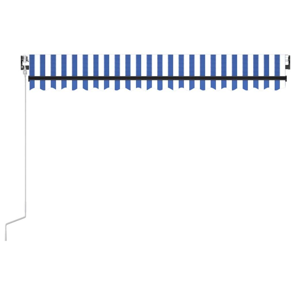 Gelenkarmmarkise Automatisch 400x350 cm Blau und Weiß