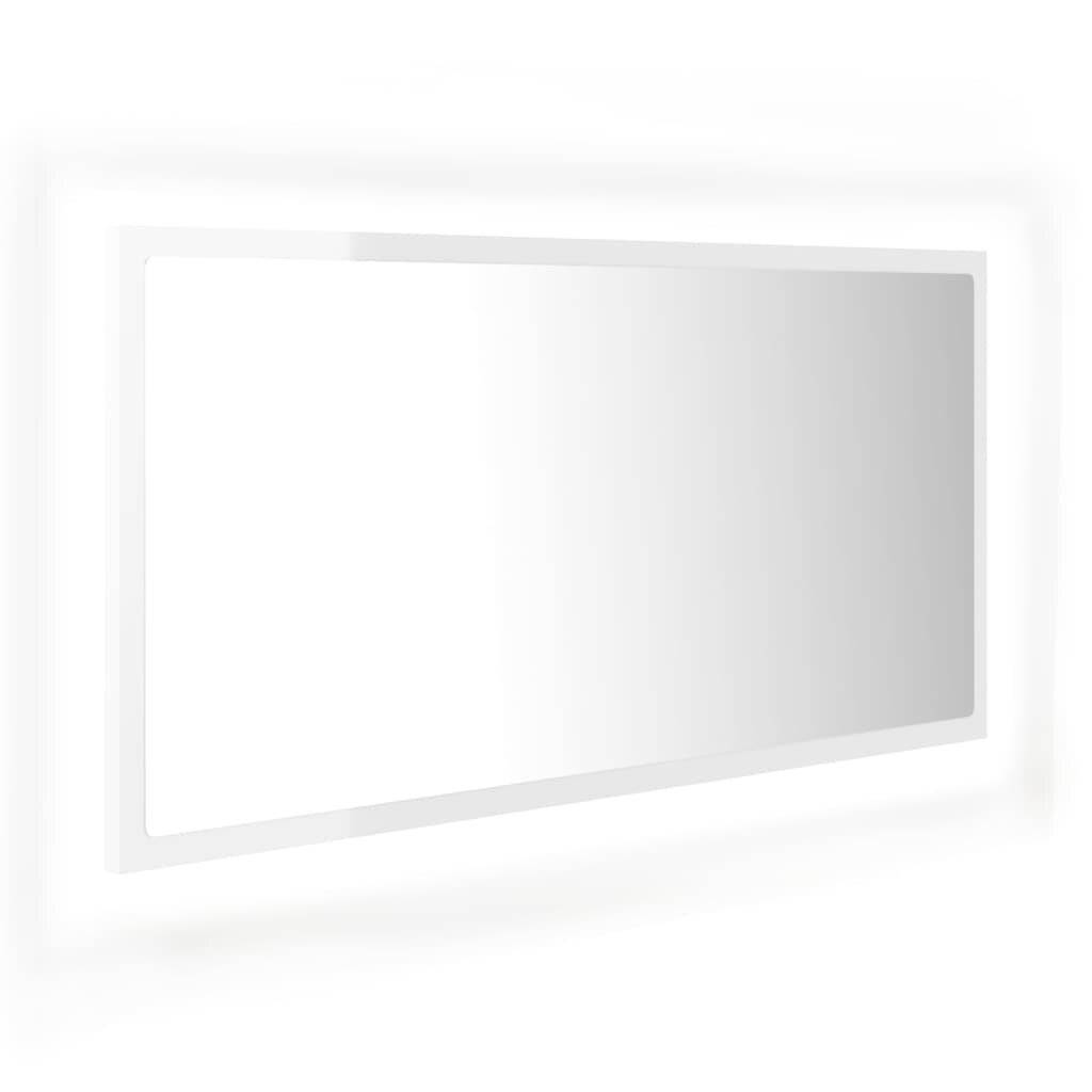 LED-Badspiegel Hochglanz-Weiß 90x8,5x37 cm Spanplatte