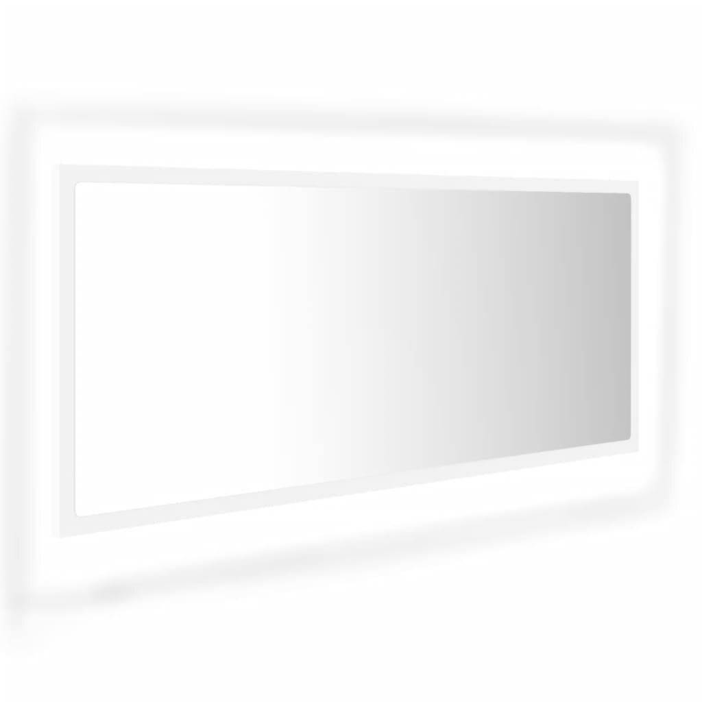 LED-Badspiegel Weiß 100x8,5x37 cm Spanplatte