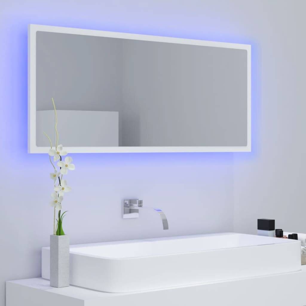 LED-Badspiegel Weiß 100x8,5x37 cm Spanplatte
