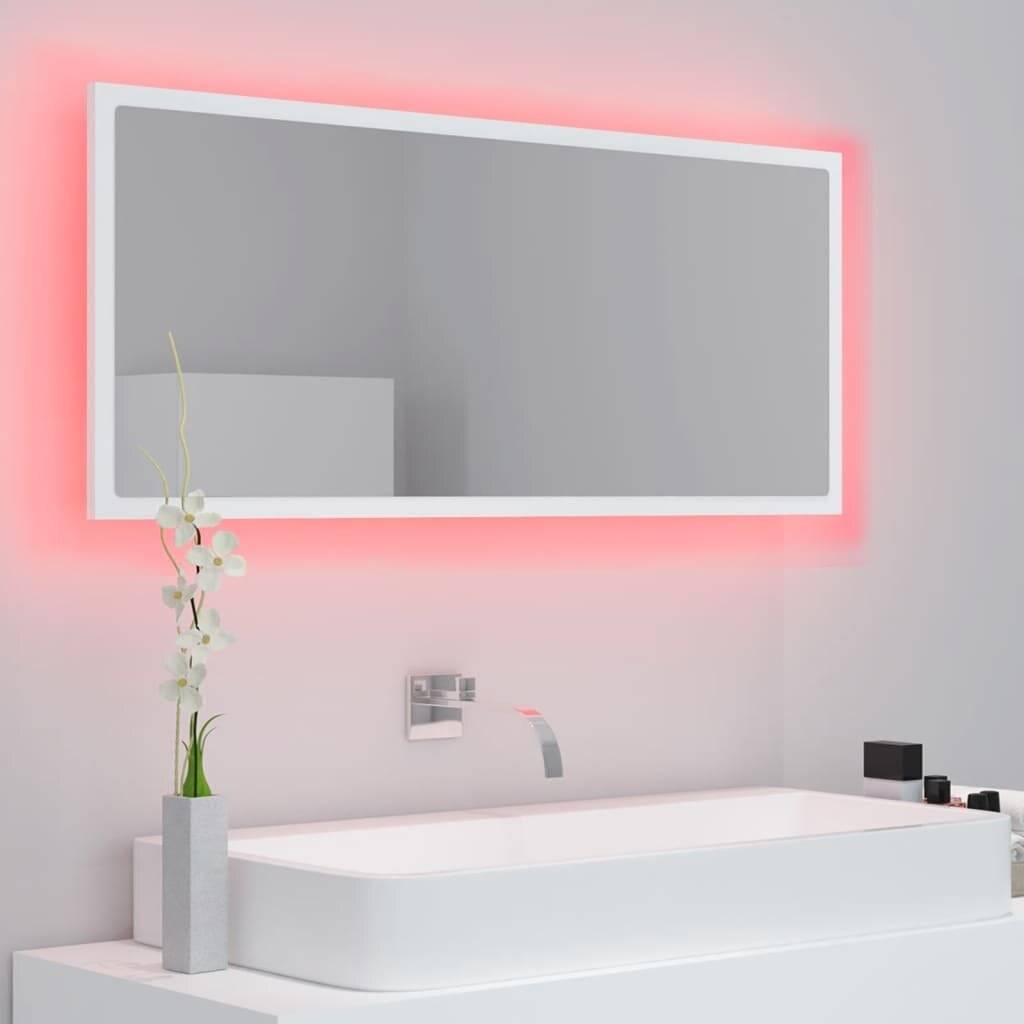 LED-Badspiegel Weiß 100x8,5x37 cm Spanplatte