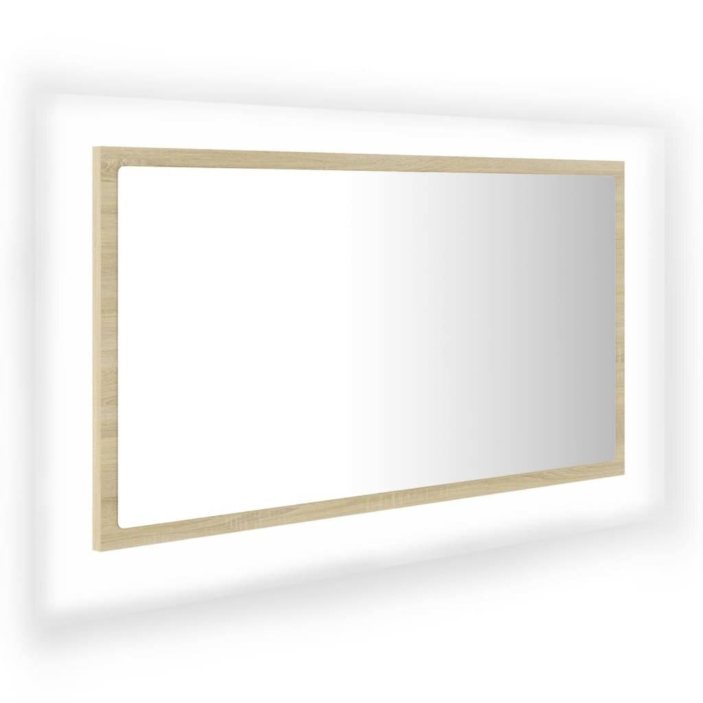 LED-Badspiegel Sonoma-Eiche 80x8,5x37 cm Spanplatte