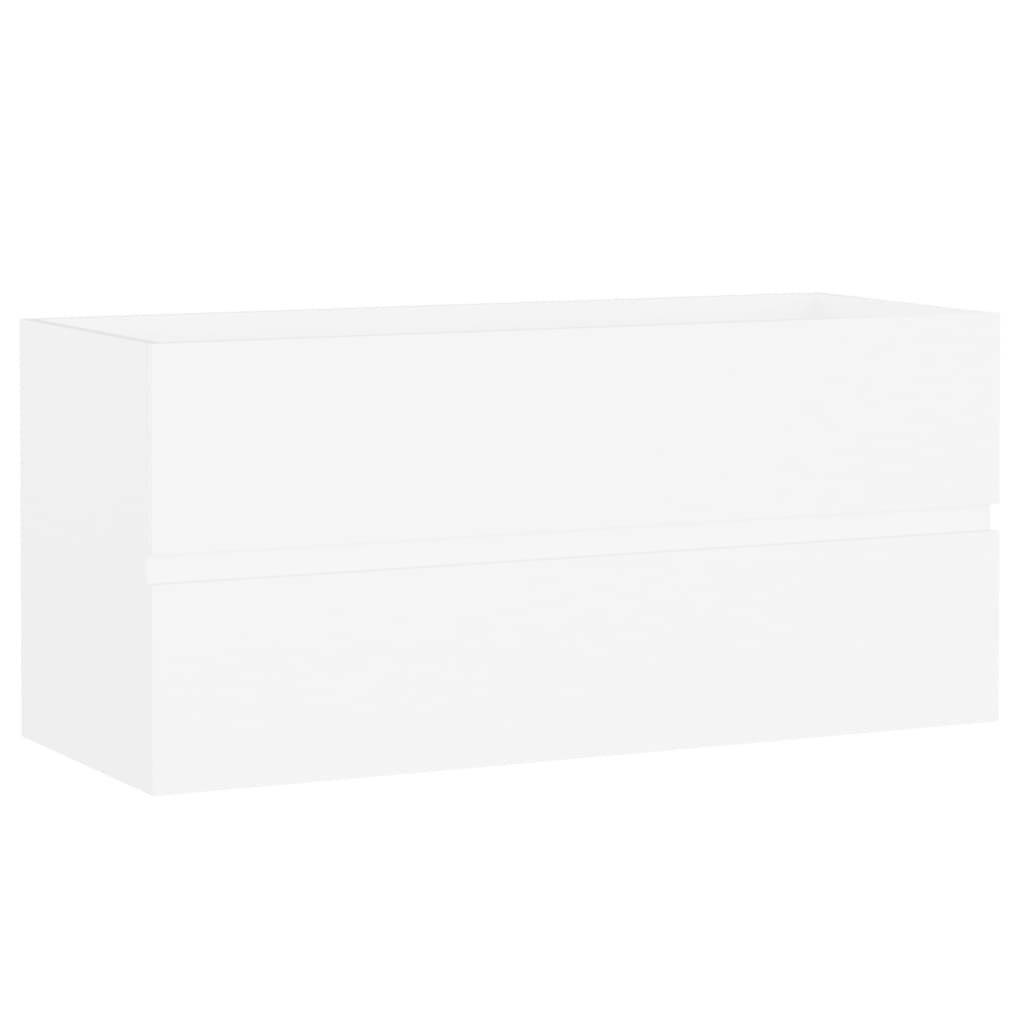 Waschbeckenunterschrank mit Einbaubecken Weiß Spanplatte