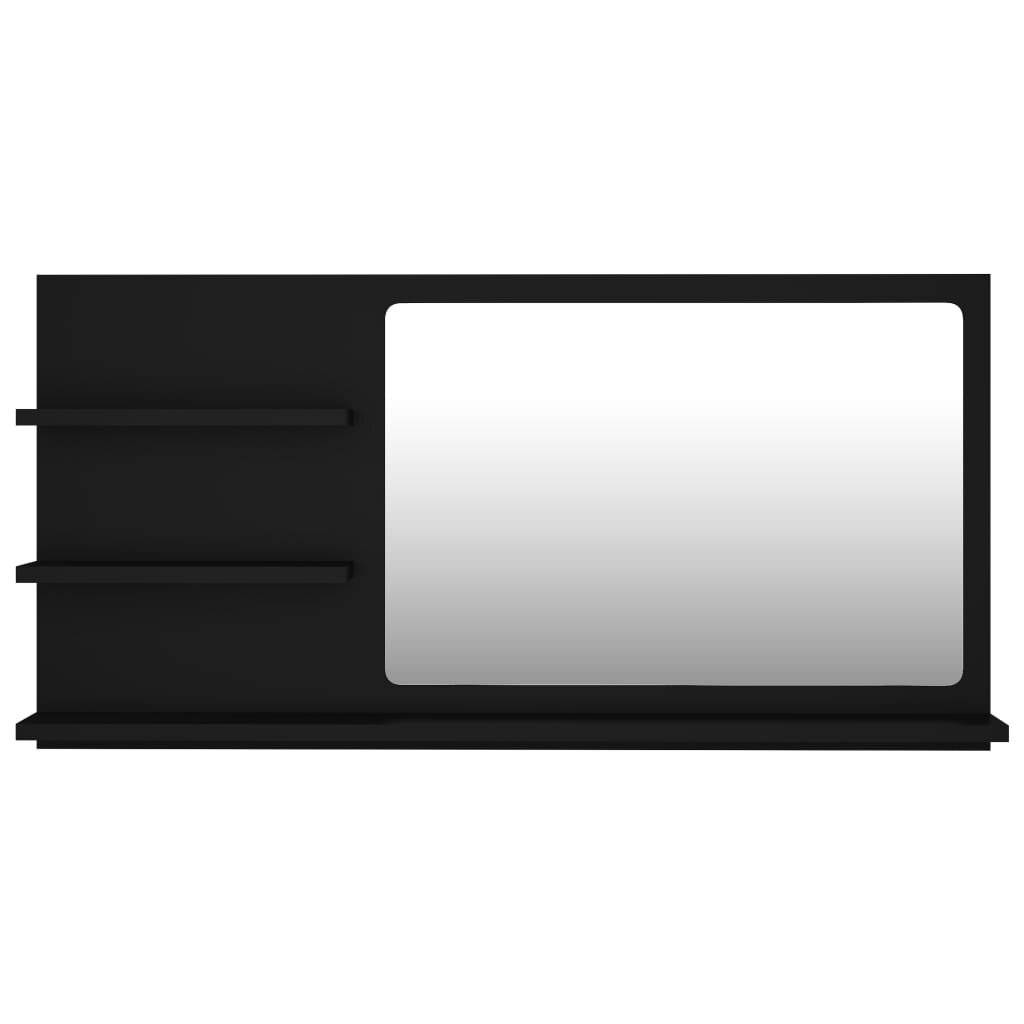 Badspiegel Schwarz 90x10,5x45 cm Spanplatte