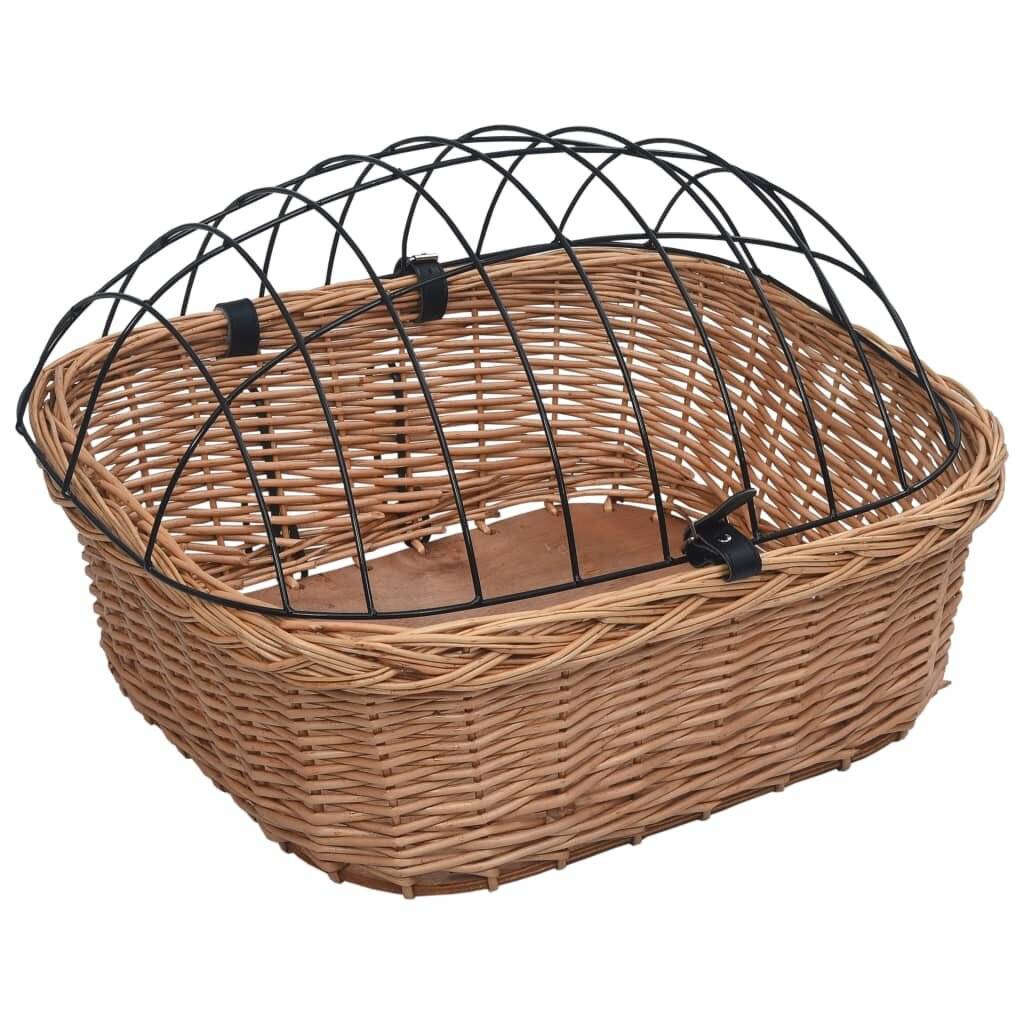 Fahrrad-Frontkorb mit Deckel 50×45×35 cm Naturweide