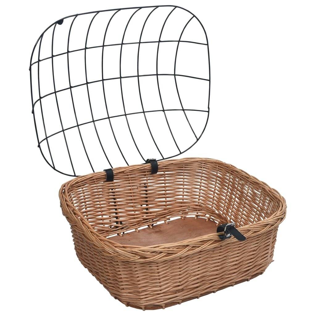 Fahrrad-Frontkorb mit Deckel 50×45×35 cm Naturweide