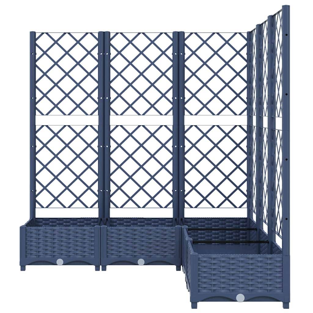 vidaXL Pflanzkübel mit Spalier Dunkelgrau 120x120x121,5 cm PP