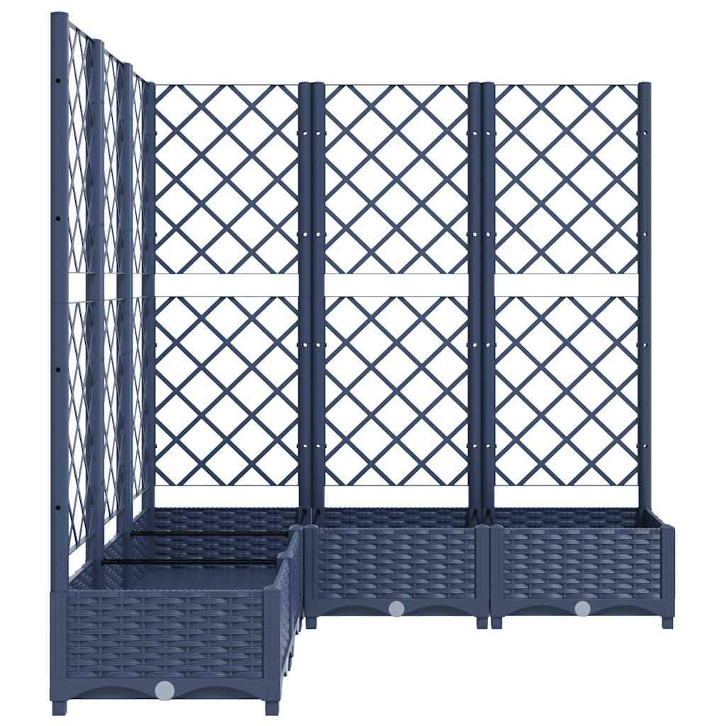 vidaXL Pflanzkübel mit Spalier Dunkelgrau 120x120x121,5 cm PP