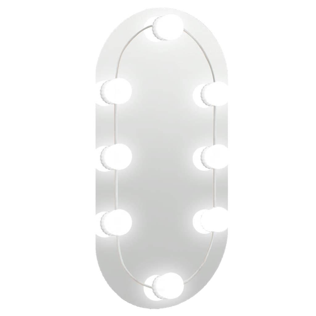 vidaXL Spiegel mit LED-Leuchten 40x20 cm Glas Oval