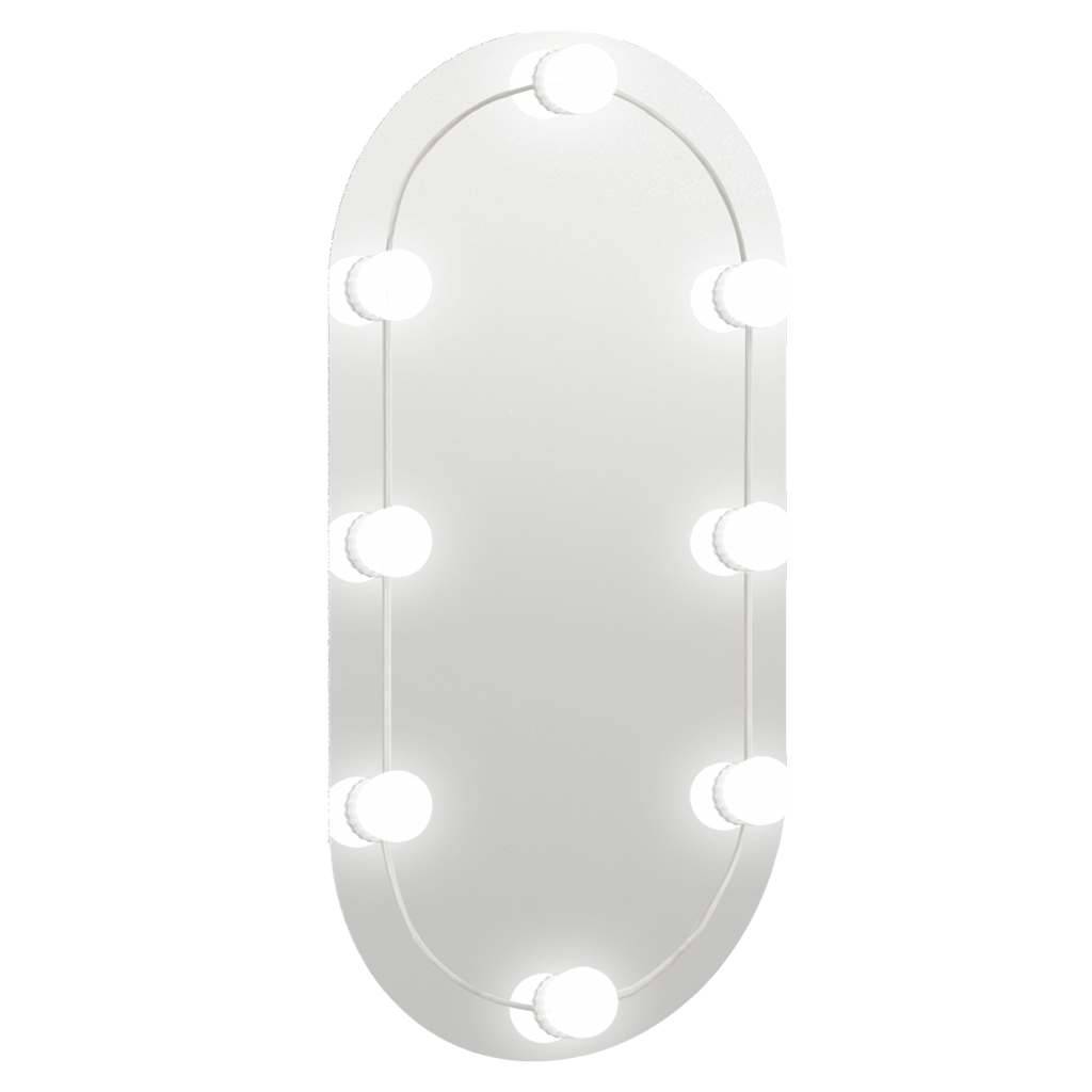 vidaXL Spiegel mit LED-Leuchten 80x40 cm Glas Oval