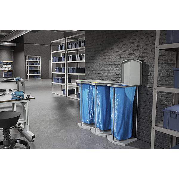Müllsackständer mit 250 blauen Wertstoffsäcken ProfiLine MSS XXXL 120 l HxBxT 1000 x 430 x 450 mm fahrbar.