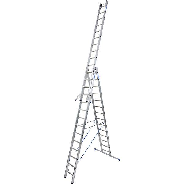 Vielzweckleiter, 3-teilig, mit herausnehmbarem Leiterteil, 3 x 14 Sprossen., KRAUSE, 526643 49