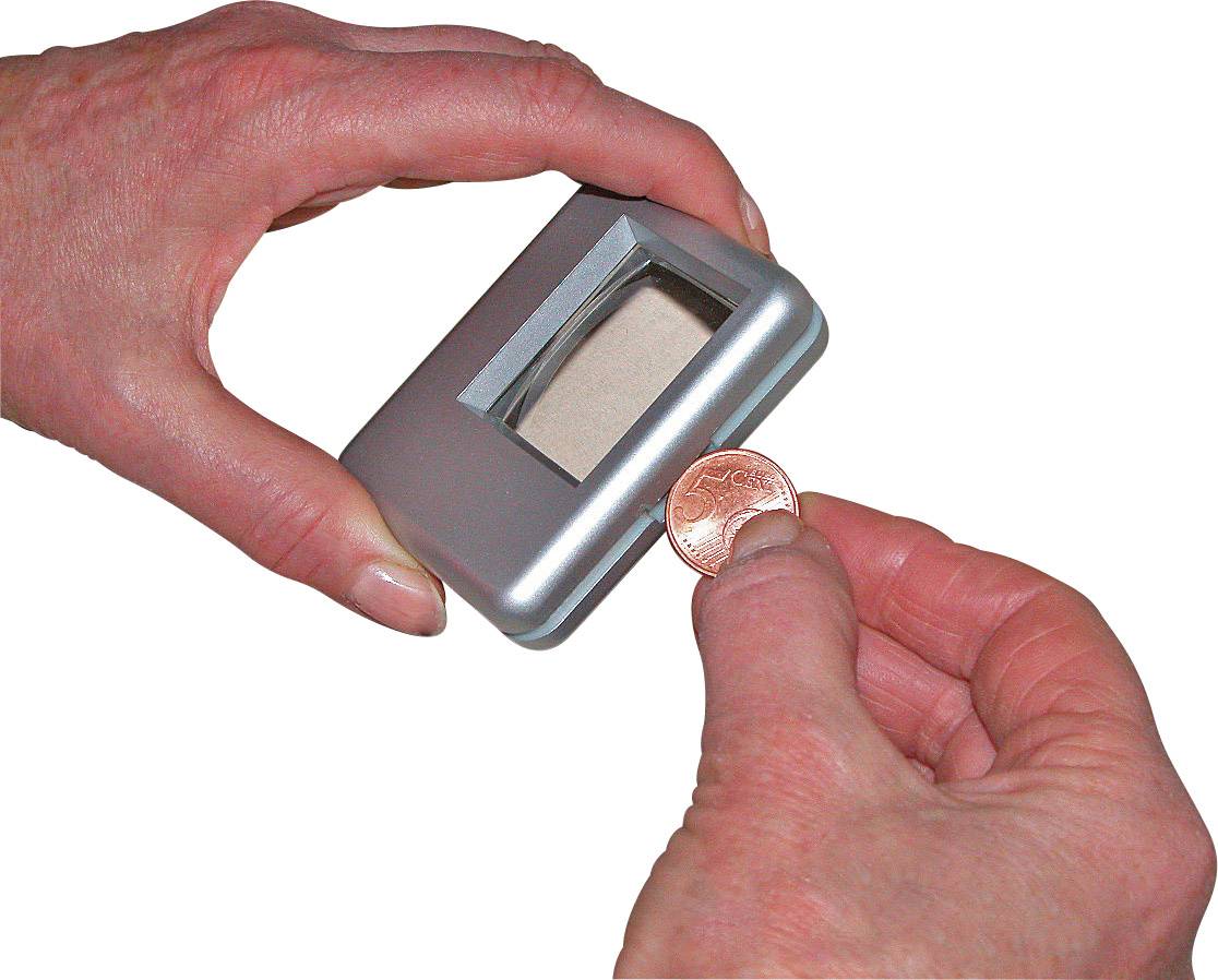 RONA 450510 Leselupe mit Beleuchtung Linsengröße: (L x B) 38mm x 30mm Silber