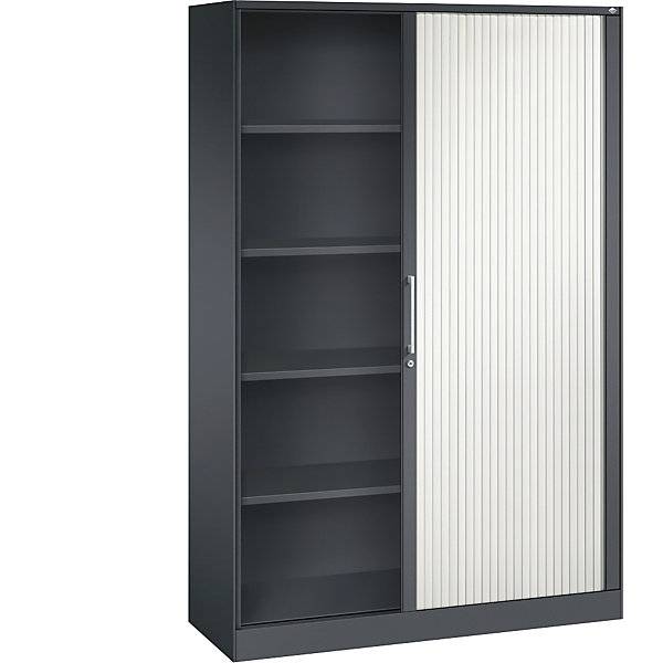 Rollladenschrank ASISTO Höhe 1980 mm Breite 1200 mm schwarzgrau/verkehrsweiß. C+P 53937249