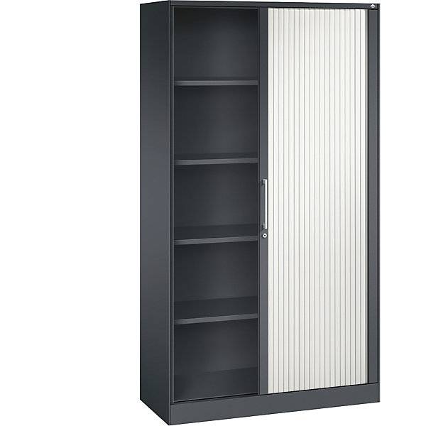 Rollladenschrank ASISTO Höhe 1980 mm Breite 1000 mm schwarzgrau/verkehrsweiß. C+P 53938649