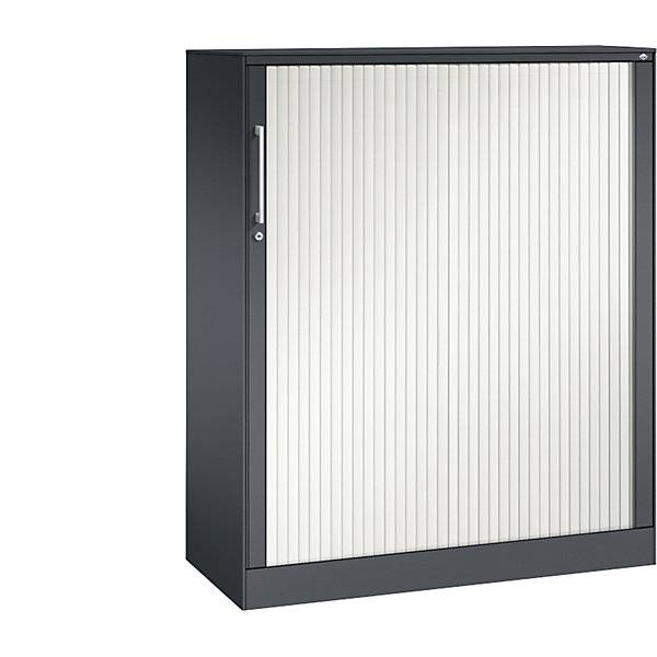 Rollladenschrank ASISTO Höhe 1292 mm Breite 1000 mm schwarzgrau/verkehrsweiß. C+P 53946049